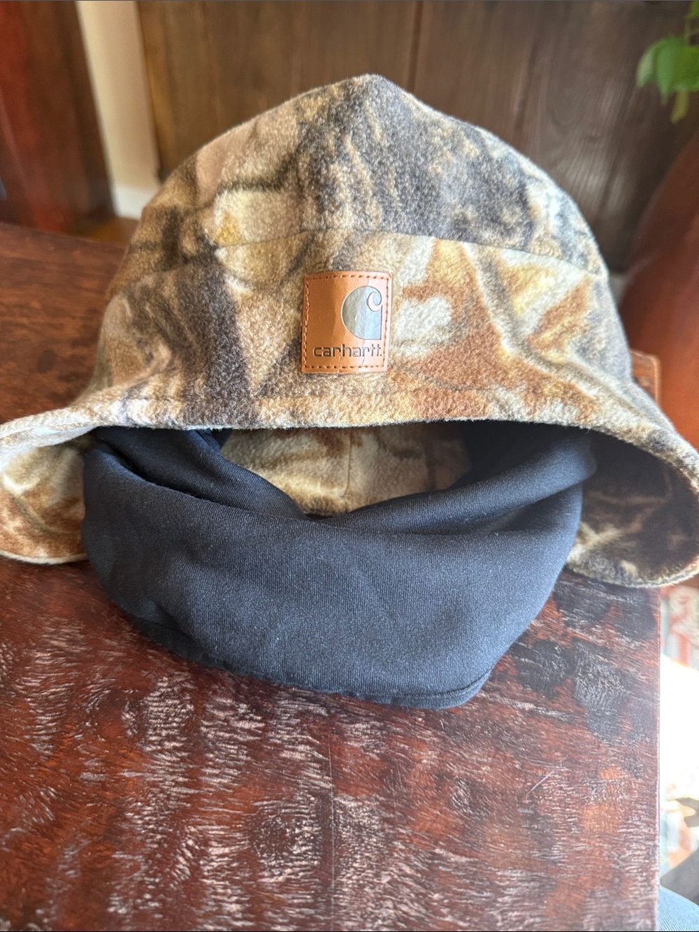 Carhartt Camo Beanie with Black Gaiter